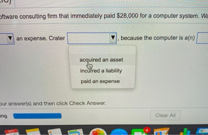 an exponse of the business? If not, explain. Crater's payment an expense.