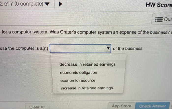 Crater because the computer is alm) of the business up: Homework: Ch