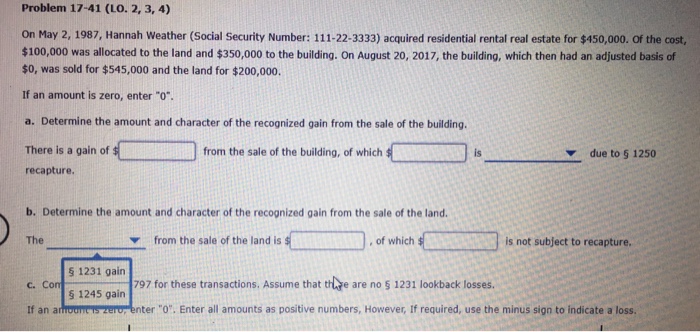 two choices Problem 17-41 (LO. 2,3, 4) On May 2, 1987, Hannah