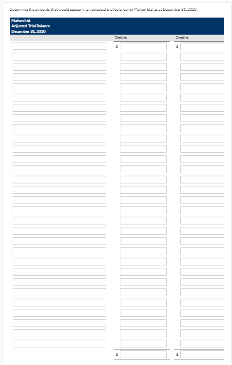 Ltd. On December 31, 2020, the company had its year end. Eric's