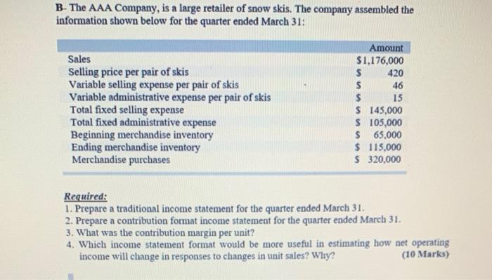 A- Nour Corporation has provided the following production and total cost data