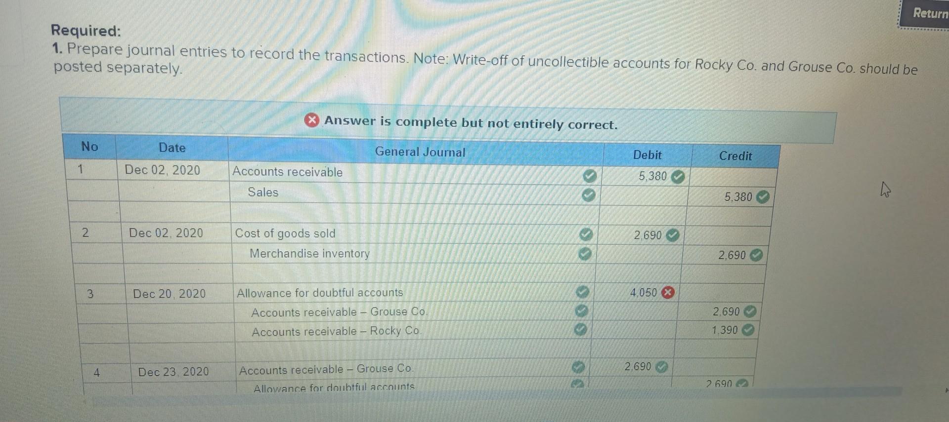 camping equipment. On December 1 , the accounts receivable account had a