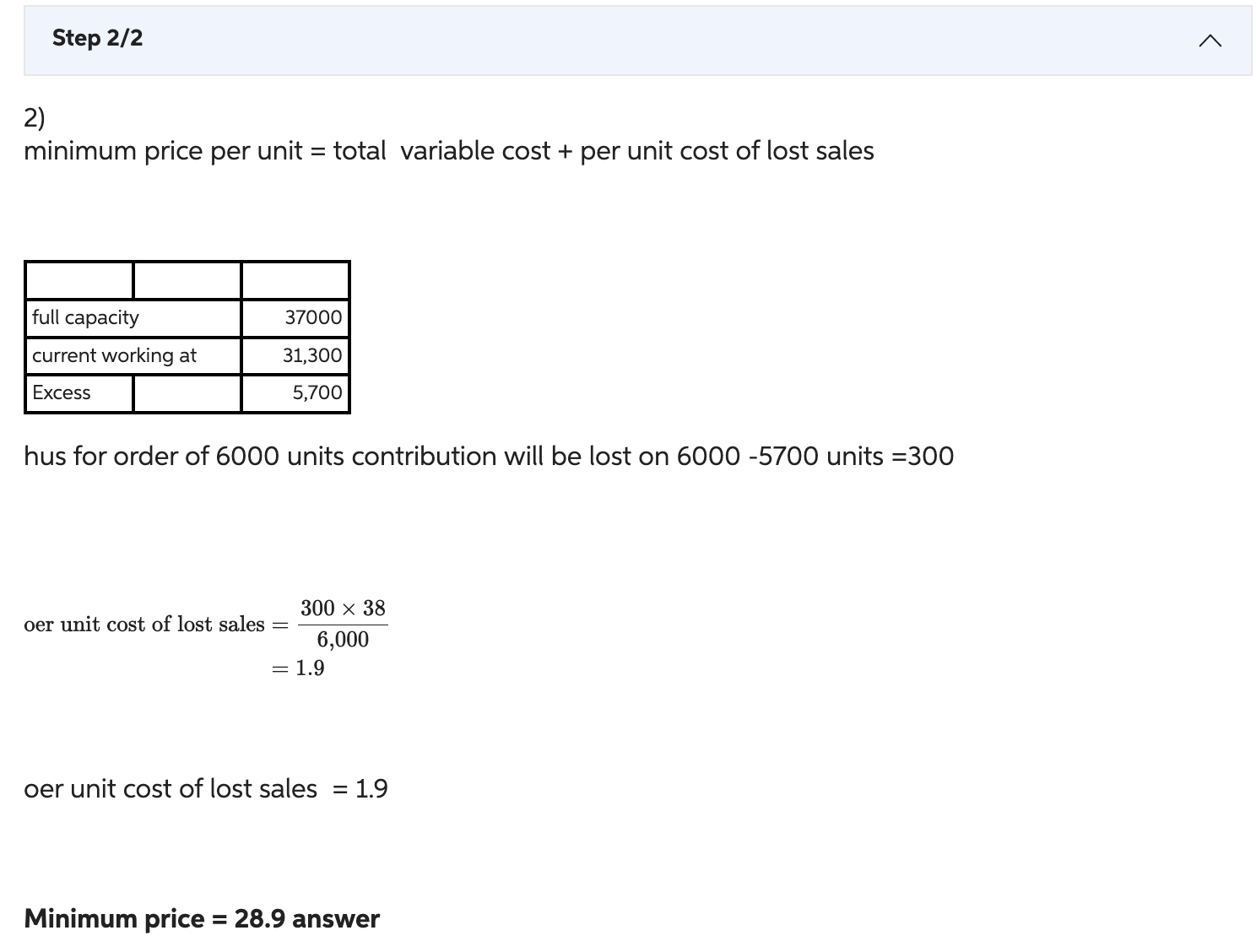 follows: The per-unit manufacturing overhead cost is based on a $6 variable