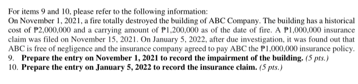 show solution For items 9 and 10, please refer to the