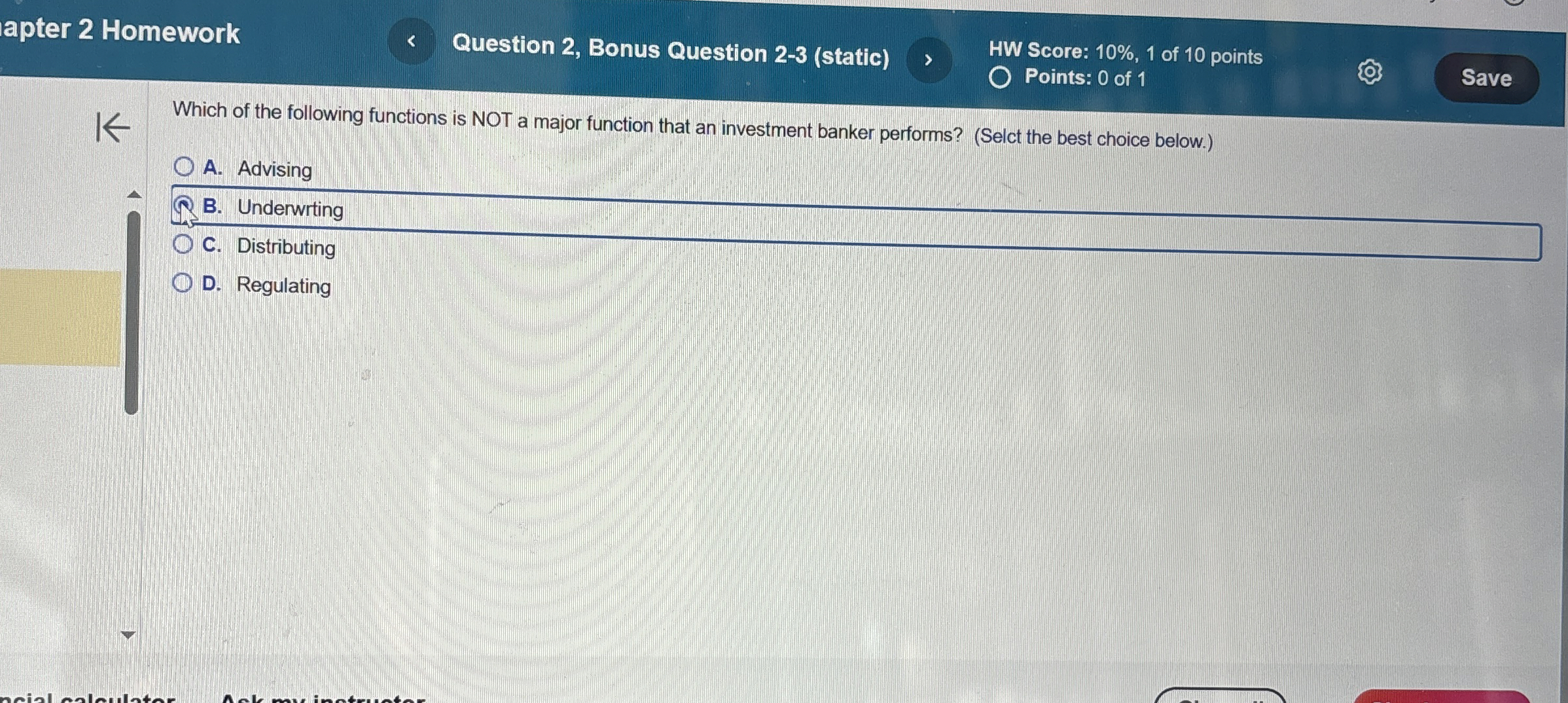  apter 2 Homework Question 2, Bonus Question 2-3(static) HW Score: 10%,1