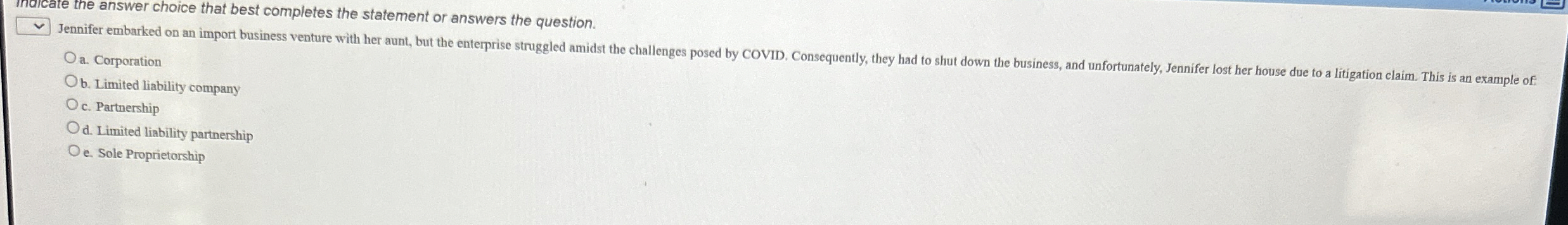  Indicate the answer choice that best completes the statement or answers