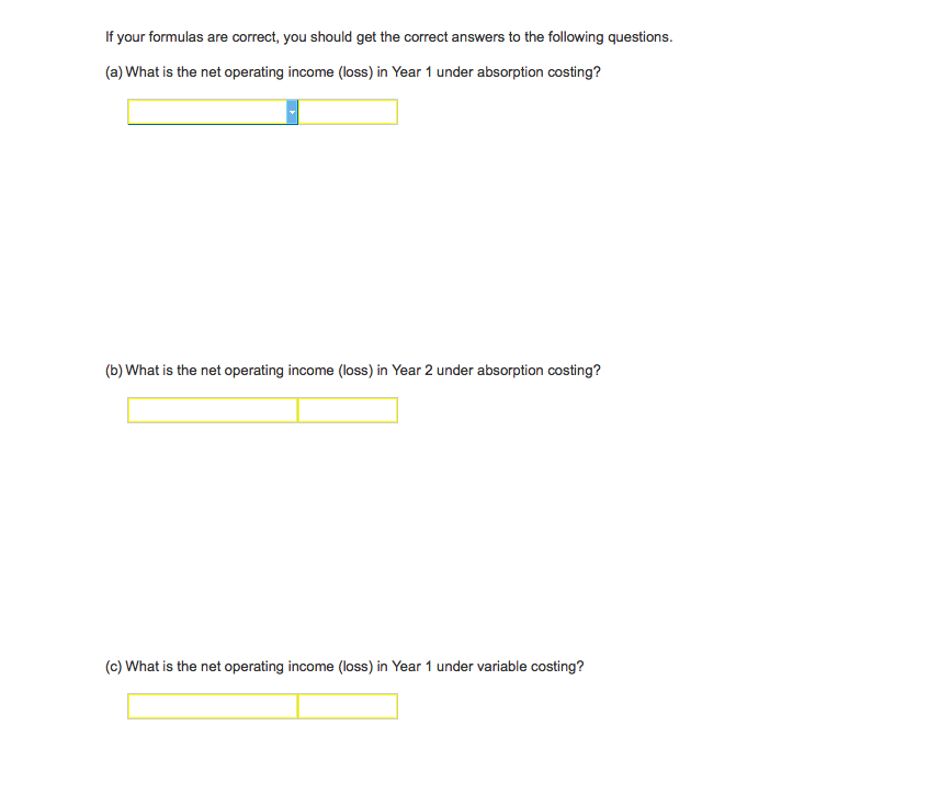 entering formulas in all of the cells that contained question marks, verify