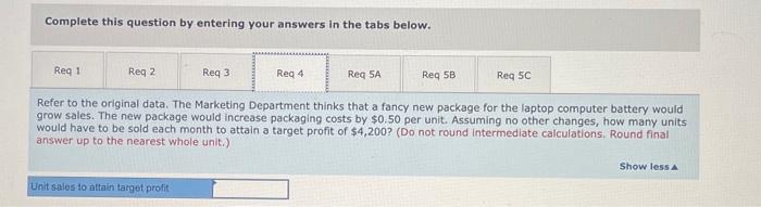 unit sales. If the sales manager is right, what will be the