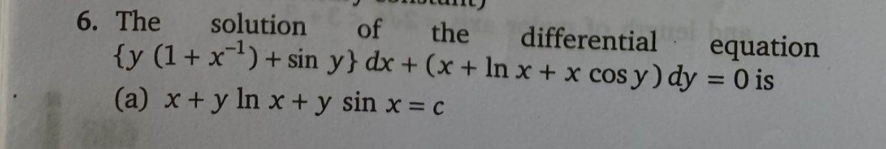 I need the answer as soon as possible 6. The solution of