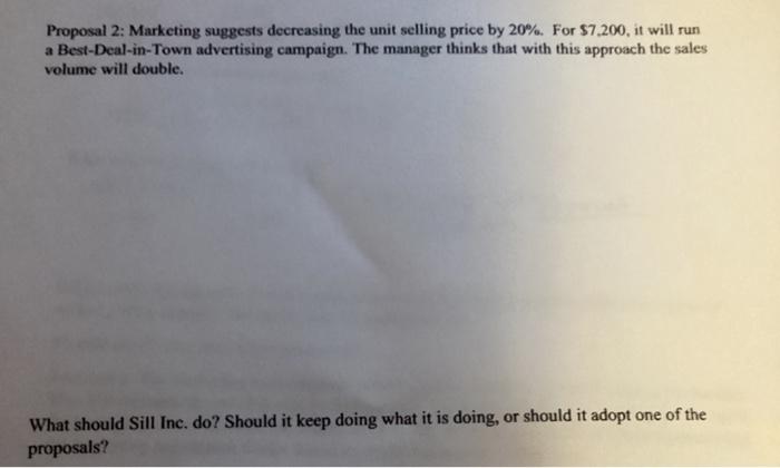best course of action. (Hint: compute the net income for each proposal).