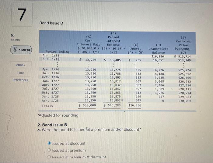 do not round intermediate calculations. Round the final answers to the nearest