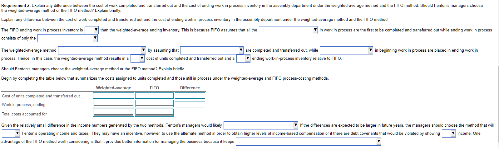 weighted-average method.) Read the requirements. Data table hple Reference the FIFO method
