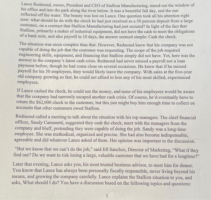 ONE PART) Thankyou in advance. 1. Ethics and Accounting Controls a. Consider