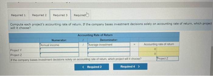 and no salvage value. Project Z requires a $480,000 initial investment for
