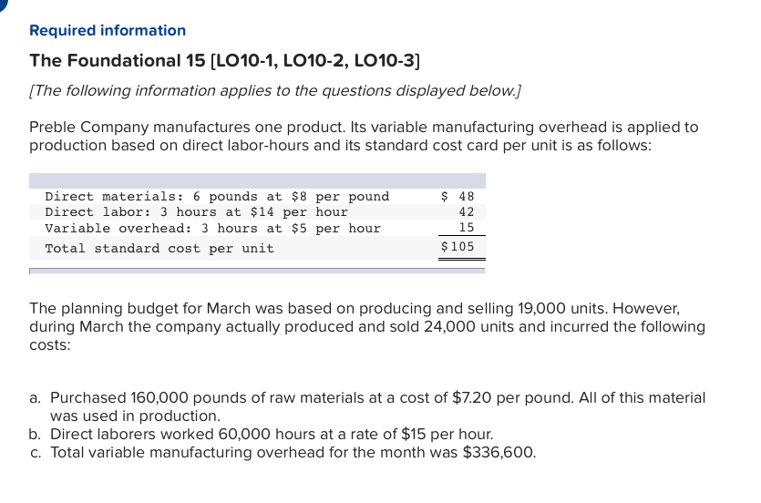 12. What variable manufacturing overhead cost would be included in the