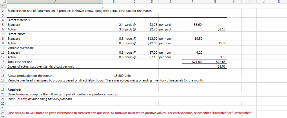\hline Standard Quantity Allowed for Actual Output at Standard Price & \\