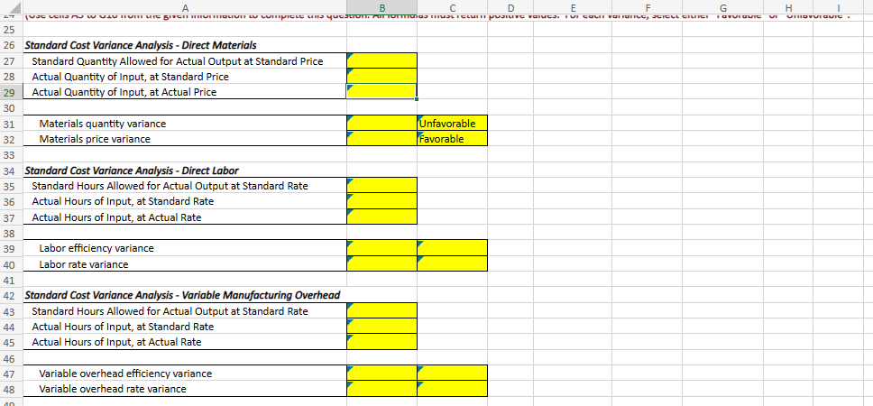 \hline Actual Quantity of Input, at Standard Price & \\ \hline Actual
