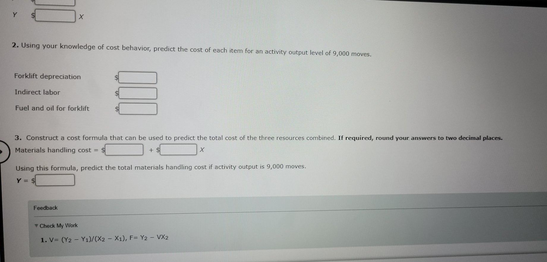 handling costs. The high and low levels of resource usage occurred in