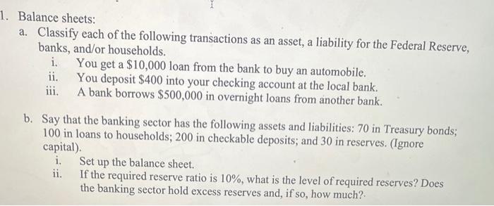 show answer with explanation Balance sheets: a. Classify each of the following