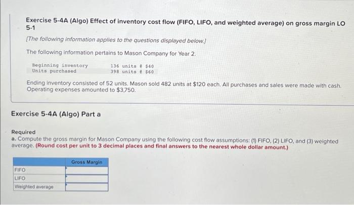 please help me i will give you a thumbs up!!! Exercise 5-4A