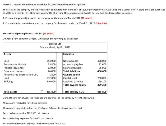elements of the financial statements. - Outcome 2: Knowing how to prepare