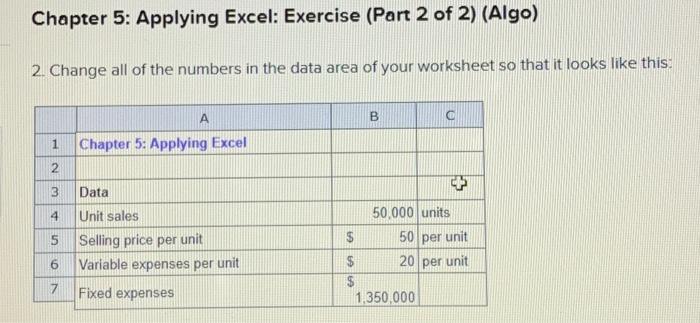  Chapter 5: Applying Excel: Exercise (Part 2 of 2) (Algo) 2.