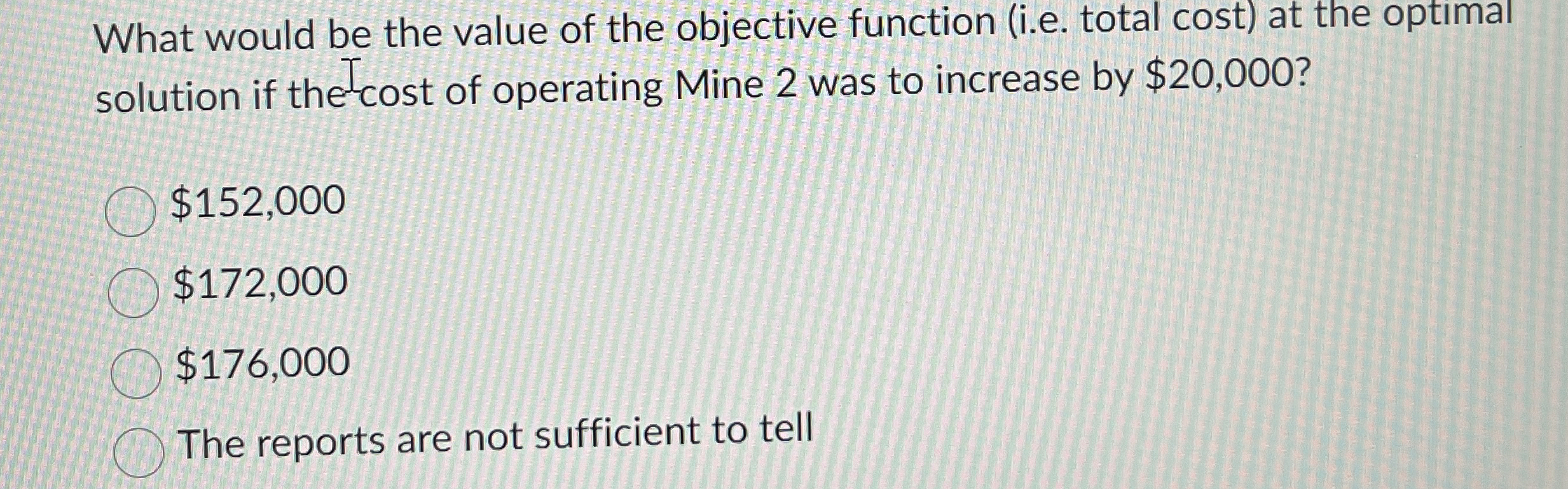  What would be the value of the objective function (i.e. total