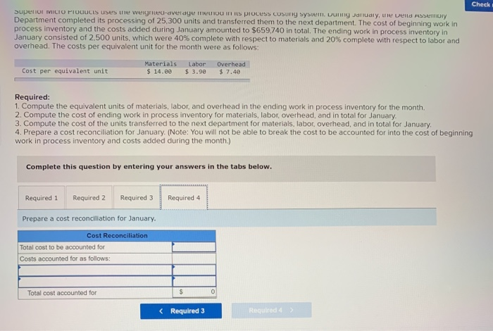beginning work in process inventory and the costs added during January amounted