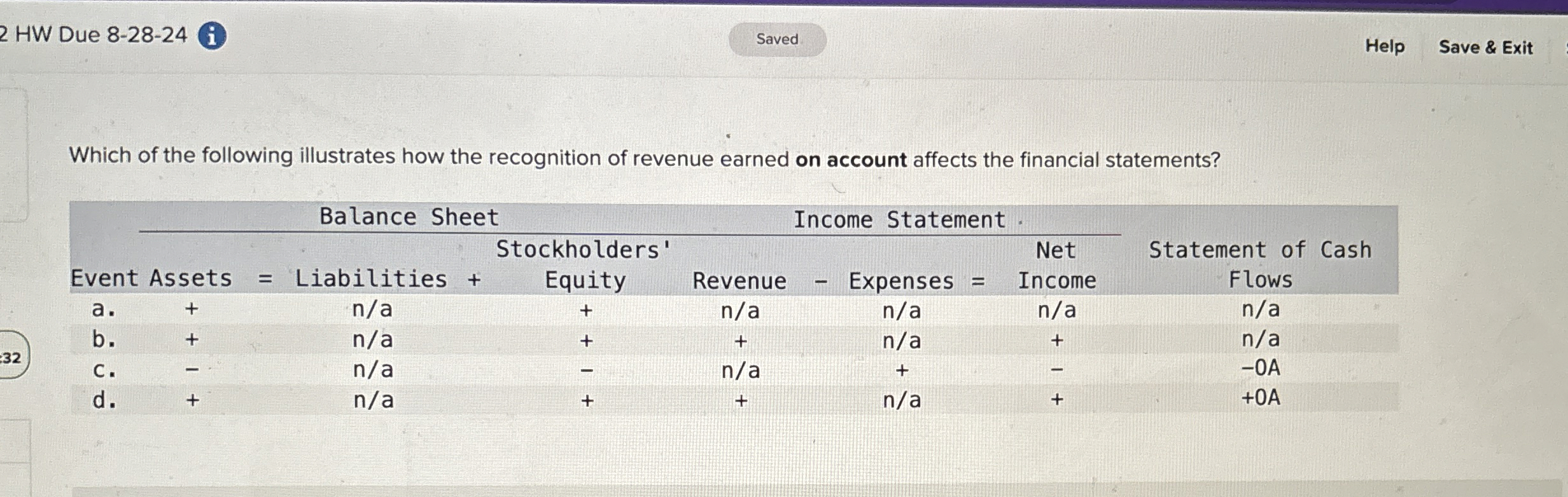  2 HW Due 8-28-24 Help Save & Exit Which of the