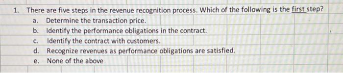  I need the correct answer option. 1. There are five steps