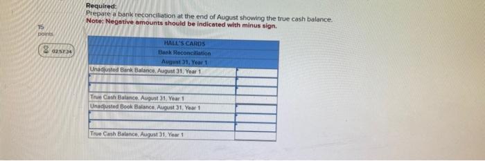 Hall owrs a card shop. Hali's Cards. The following Cash information is