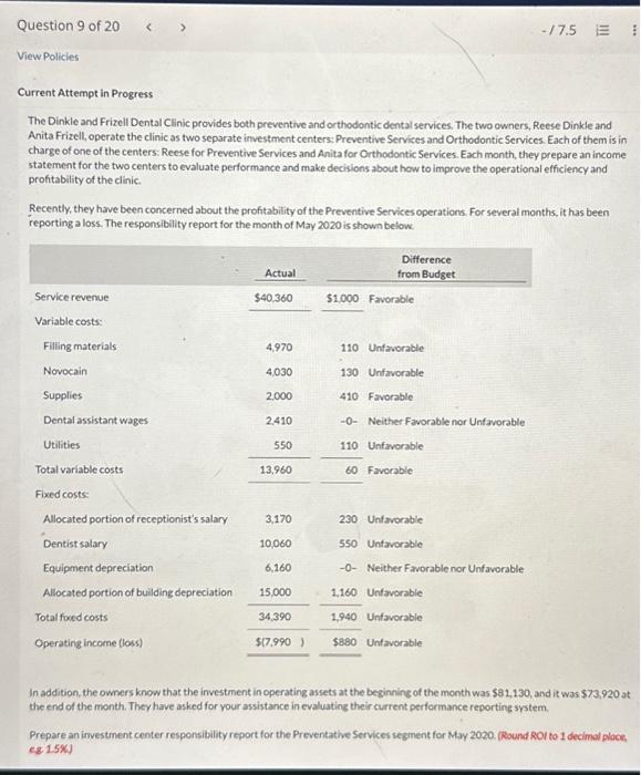 please help!! Current Attempt in Progress The Dinkle and Frizell Dental Clinic