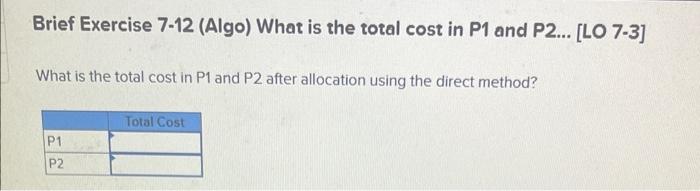 the same numbers. First one is total cost using direct method, next