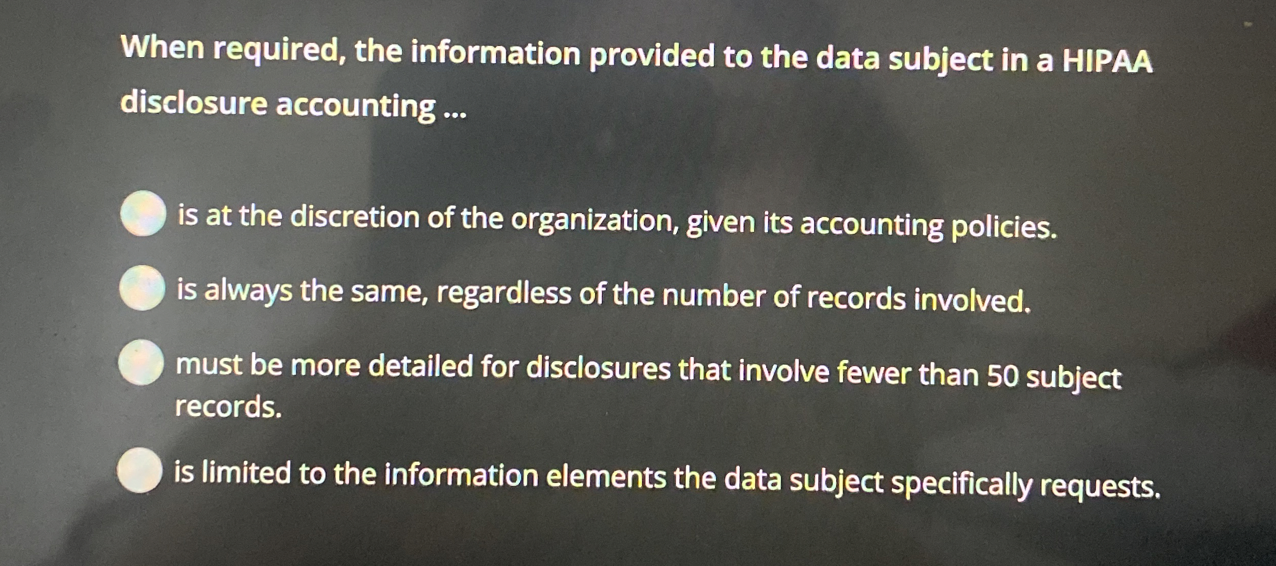  When required, the information provided to the data subject in a
