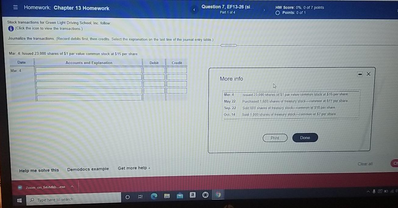 = Homework: Chapter 13 Homework Question 7, EF13-26 (si. Part 1