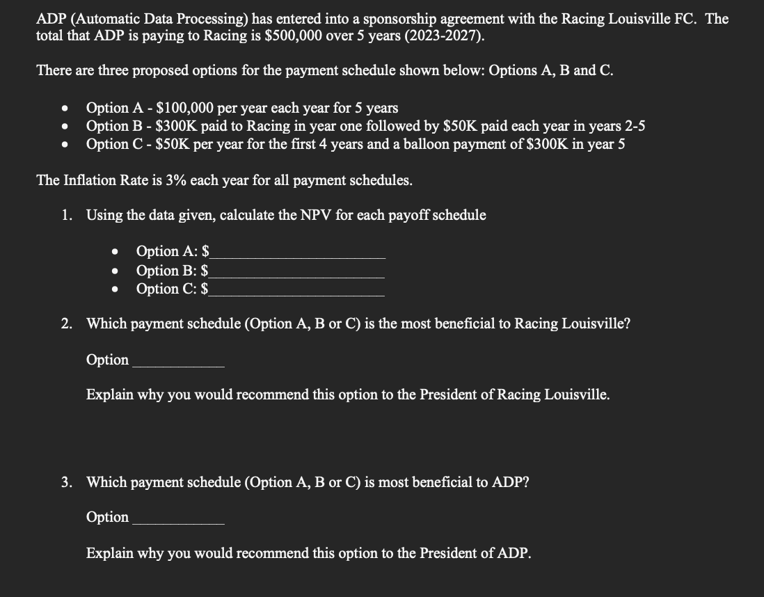 ADP (Automatic Data Processing) has entered into a sponsorship agreement with