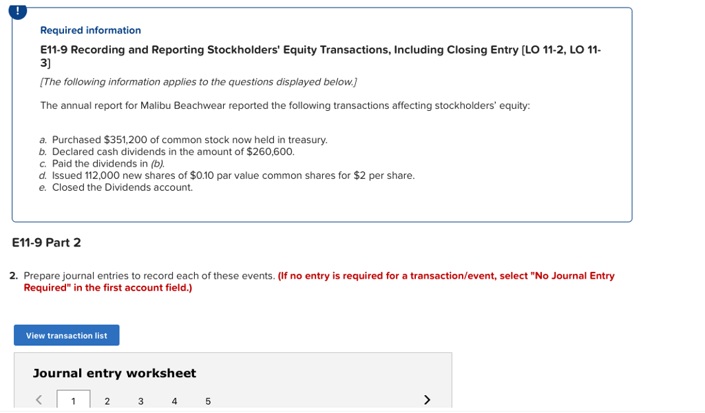  please do journal entries for a-e thank you Required information E11-9