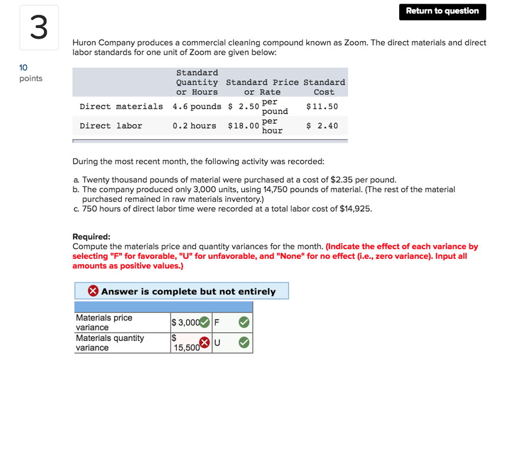 Please show step by step on how to solve Materials quantity variance.