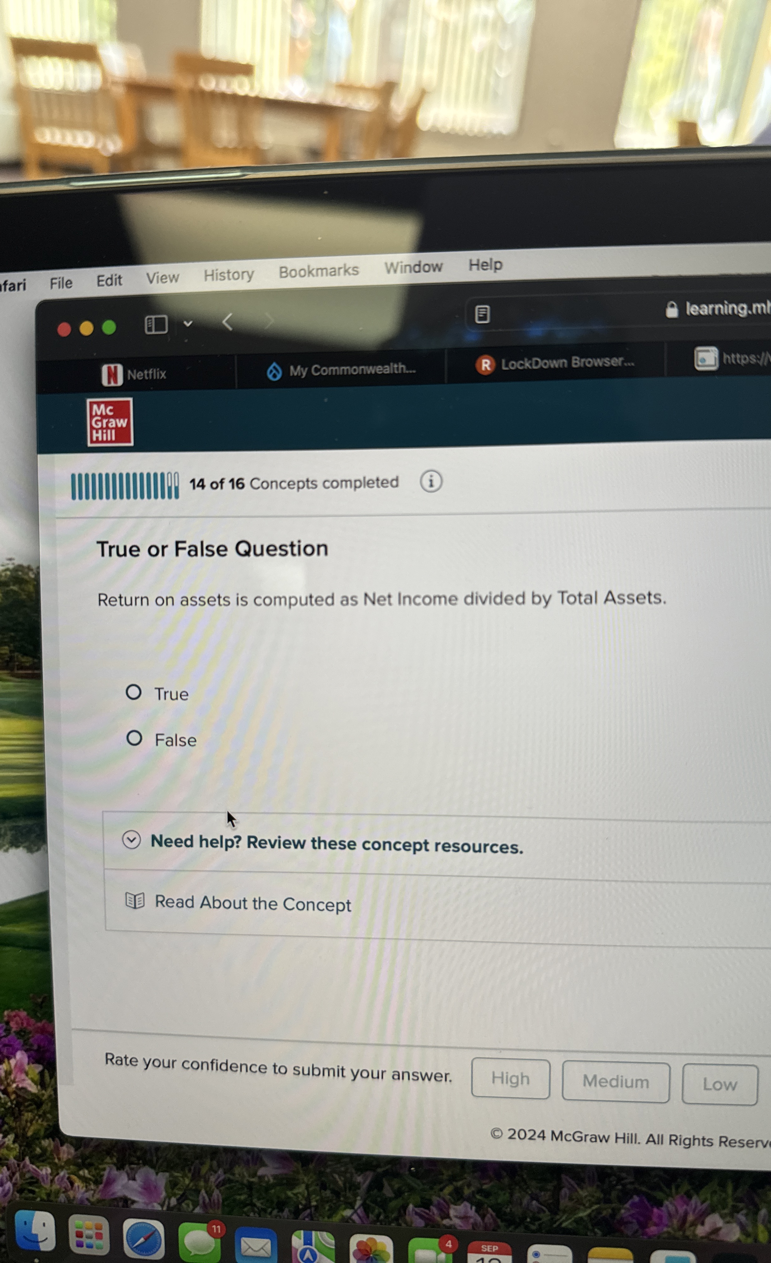  True or False Question Return on assets is computed as Net