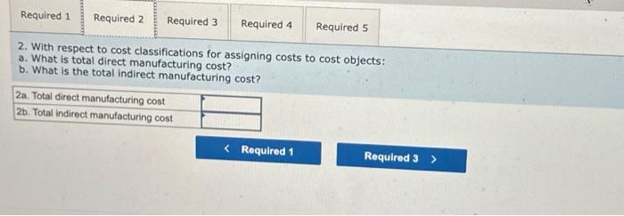 is the total indirect manufacturing cost? Problem 1-24 (Algo) Different Cost Classifications