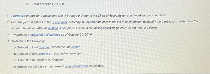 to the Chart of Accounts for exact wording of account tifles. Supplies