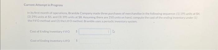  Current Attempt in Progress In its first month of operations, Bramble