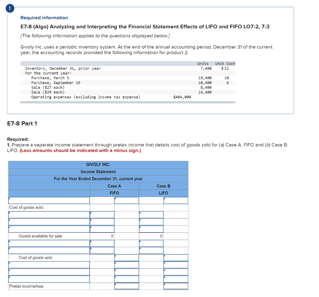 (Algo) Calculating Ending Inventory and Cost of Goods Sold Under FIFO, LIFO,