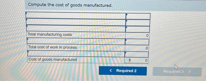 each of the following tabs. Compute the cost of direct materials used.