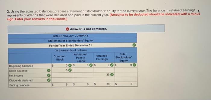 of operations ending December 31. To simplify the case, the amounts given