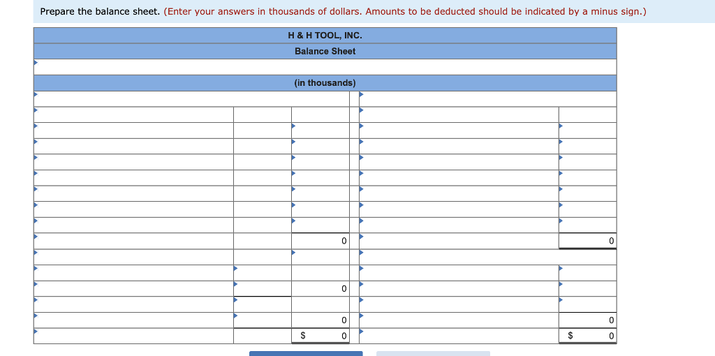 a minus sign.) Required information [The following information applies to the questions