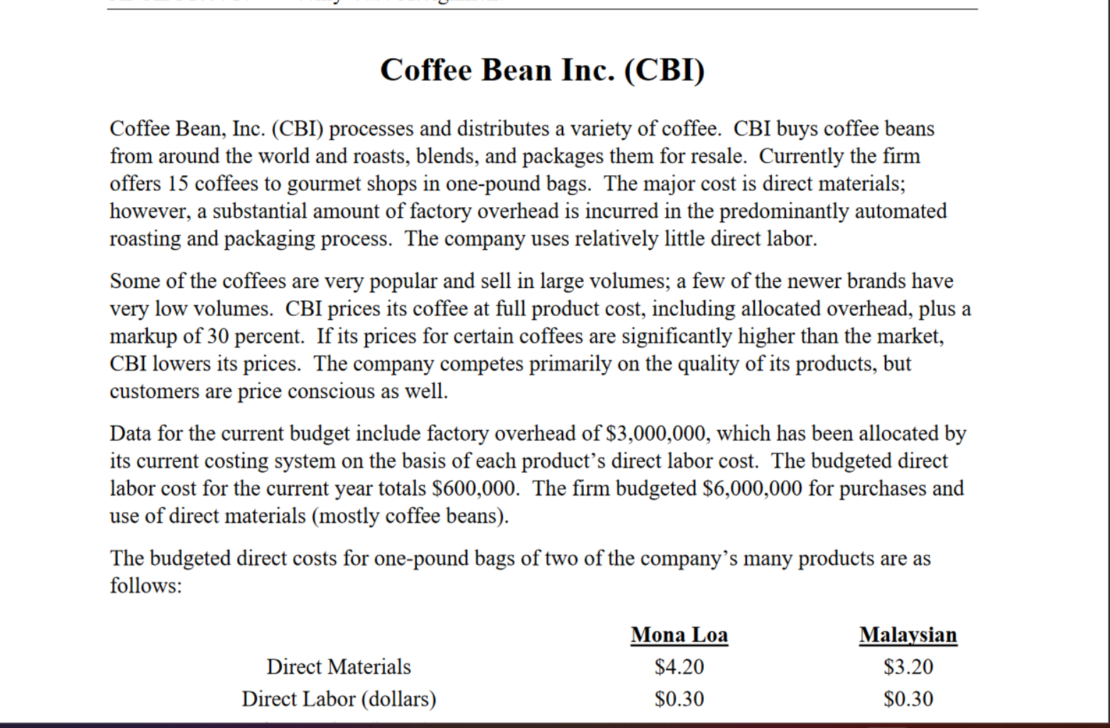  Coffee Bean Inc. (CBI) Coffee Bean, Inc. (CBI) processes and distributes