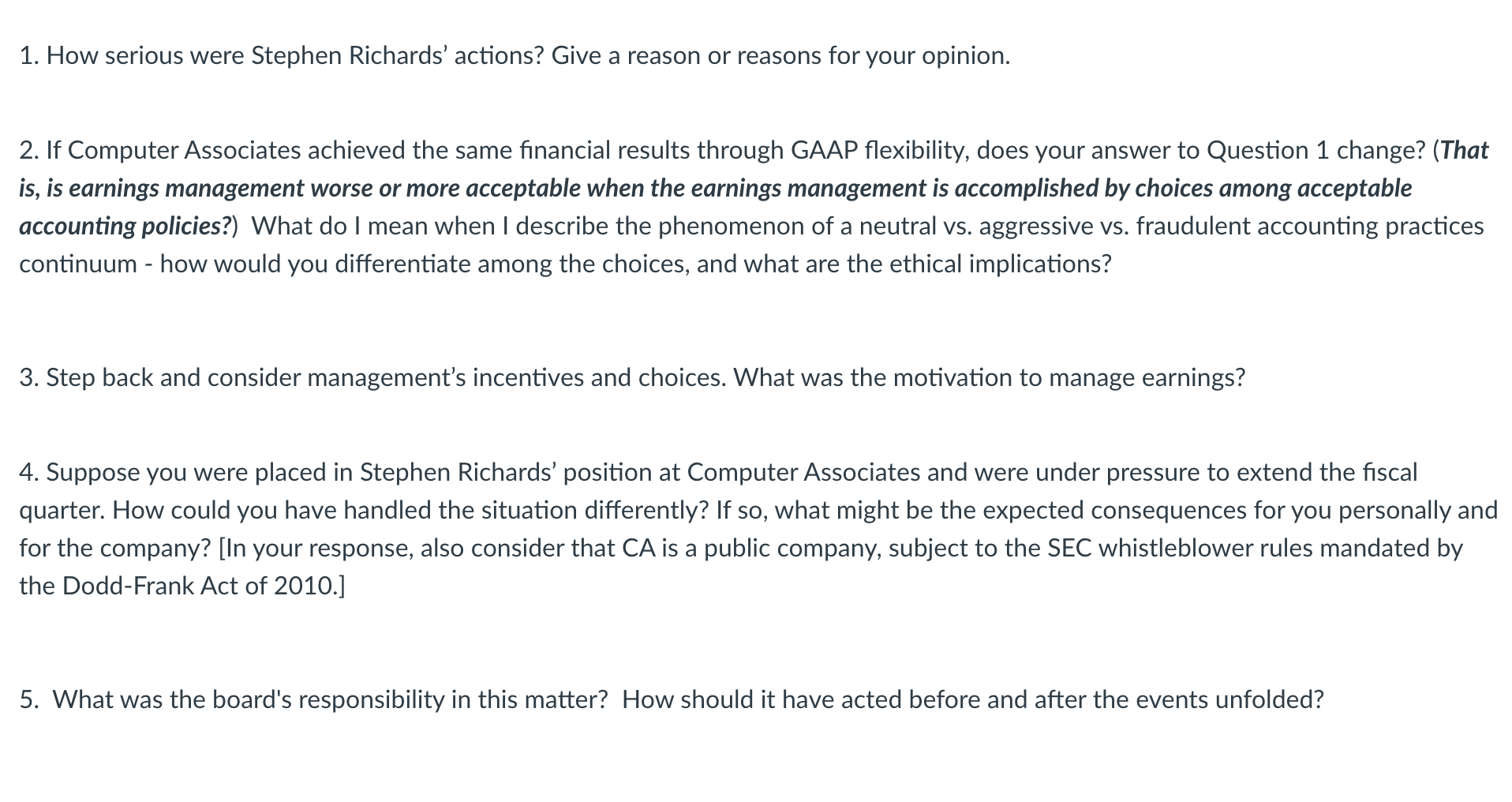 need 10 pages worth minimum please 1. How serious were Stephen Richards'