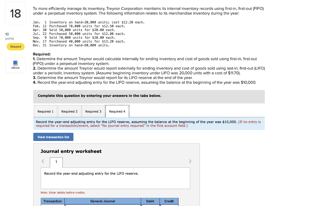 Inventory system. The following Information relates to its merchandise inventory during the