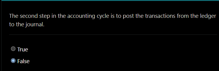  The second step in the accounting cycle is to post the